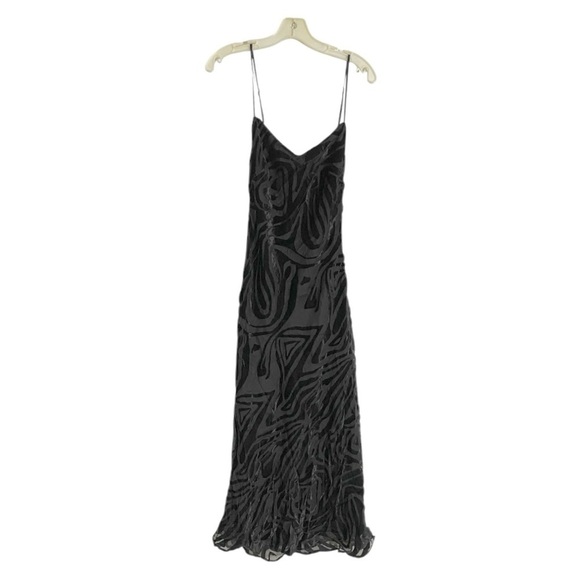 Ronny Kobo Collective Burnout Slip Dress Midi In Black Size 4 - Picture 4 of 12
